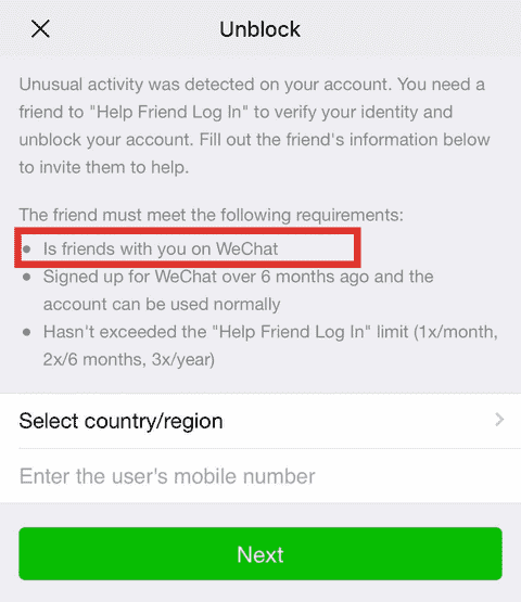 Account suspicious due activity wechat blocked to Microsoft Account